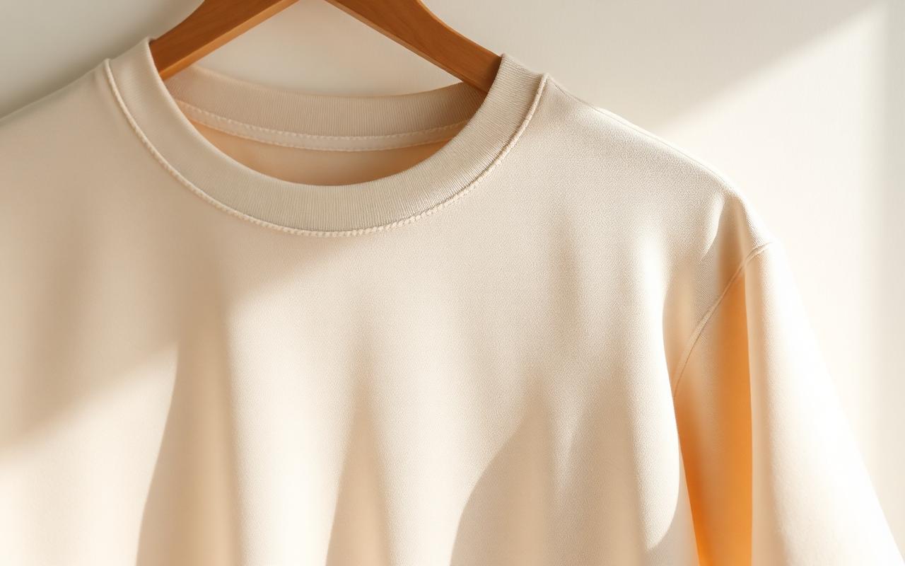 Camiseta oversized premium em cabide minimalista